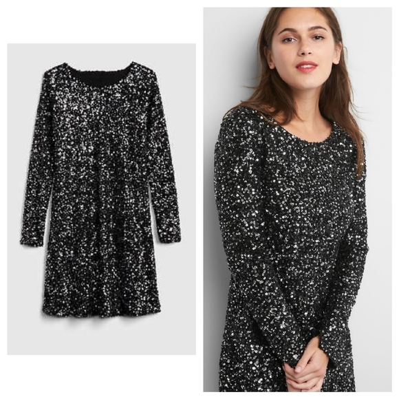 dark grey sequin swing dress